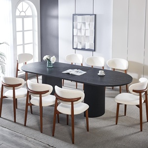 Tavolo da Pranzo Allungabile in Legno di Frassino Nero con Finitura Scanalata e Pilastri Ovali in Stile Romano - Product Image 2