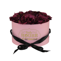 Caja de regalo de flores florales personalizada Embalaje vacío con ventana transparente Arreglo de flores grandes Logo Tubo de papel impreso