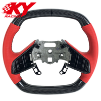 Accesorios interiores para automóviles, volante deportivo personalizado de fibra de carbono y cuero rojo para Chevrolet Corvette C6 C7 C8