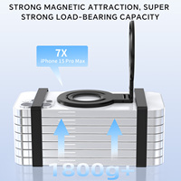 Support magnétique pour téléphone en alliage d'aluminium FY91-G avec base rotative et hauteur réglable - Support portable pour bureau/table de chevet pour usage professionnel