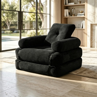 Canapé-lit pliable en velours côtelé rayé, canapé modulaire simple à compression sous vide, fauteuil détachable pour la maison et l'appartement