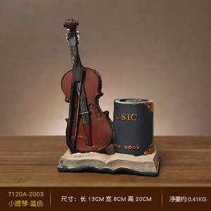 Vente en gros de stylo conteneur en résine vintage personnalisé porte-crayon de bureau au design unique Statuette modèle de saxophone <span class=keywords><strong>violon</strong></span> Style mignon - Product Image 5