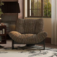 Fauteuil de salon moderne sans accoudoirs, à assise large et rembourré, avec pieds en bois, pour hall d'hôtel, appartement, salon et réception