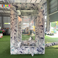 Cabine gonflable portable pour attraper de l'argent, jeu de cube pour attraper des dollars américains, idéal pour l'ouverture de centres commerciaux, les fêtes foraines et la publicité