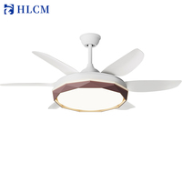 Ventilateur de plafond LED moderne de luxe pour bureau à domicile, avec moteur DC en cuivre, pales en ABS, télécommande murale et température de couleur 4000K-6000K, intensité variable