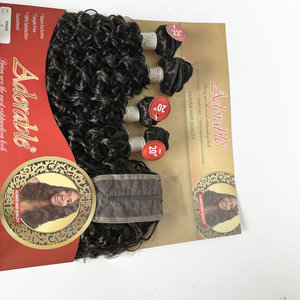 Adorabile Pacchetto di Capelli Sintetici <span class=keywords><strong>Winnie</strong></span>, Soluzione Completa 4 Pezzi, Fatte a Mano, 2*4 T Part, Ricci Crespi, Extension con Pizzo - Product Image 4