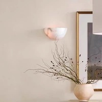 Applique murale moderne en marbre d'albâtre naturel demi-lune pour villa, hôtel, chambre, couloir, éclairage décoratif intérieur