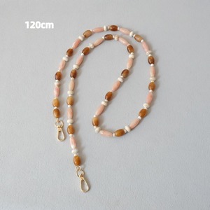 Chaîne de perles acryliques marron, <span class=keywords><strong>bijoux</strong></span>, bracelet perlé rose, <span class=keywords><strong>collier</strong></span> <span class=keywords><strong>bandoulière</strong></span>, sac de <span class=keywords><strong>téléphone</strong></span>, chaîne de sac couleur caramel, bretelles d'épaule - Product Image 5