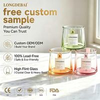 Conteneurs de bougies d'aromathérapie vides personnalisés en gros, pots à bougies en verre dégradé à large ouverture avec couvercle en bois pour la décoration intérieure