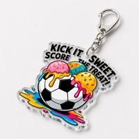 Porte-clés de football en gros, breloque en forme de friandise, cadeau pour maman de footballeuse, accessoire de but, vente en gros