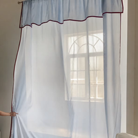 Voilage uni à volants semi-transparent filtrant la lumière, plusieurs couleurs, pour la décoration de chambre et de salon