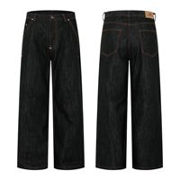 Ensemble en denim selvedge personnalisé XMAMLON, veste en jean selvedge brut, 2 pièces, vêtements de travail pour hommes avec décoration boutonnée