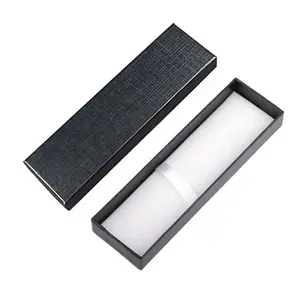 로고 스포트 펜 상자 도매 인쇄 가능 종이 선물 펜 상자 플랫 매트 블랙 펜 케이스