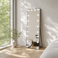 Miroir sur pied Hollywood avec éclairage LED et interrupteur tactile pour chambre à coucher et hôtel