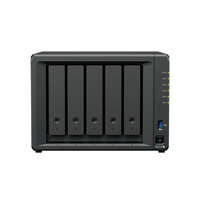 Serveur de stockage NAS efficace pour petit bureau, 5 baies, avec deux ports Ethernet 2,5 Gigabit inclus