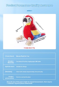 Factory Direct <strong>Wholesale</strong> Creative Plush <strong>Parrot</strong> Sound Squeaky Dog <strong>Toy</strong> Pet Animals Dog Chewy <strong>Toys</strong> Dog Accessories - Product Image 6