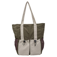 Sac fourre-tout léger en nylon grande capacité à bandoulière unique avec fermeture à cordon en polyester, style décontracté et tendance pour l'été