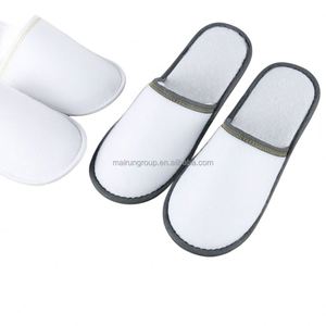 Low MOQ Free Design Custom Disposable <b>Slippers</b> Coral <b>Fleece</b> Embroidered LOGO Personalized DIY Wedding Guest <b>Slippers</b> - Product Image 1