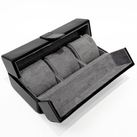 Boîte à montres double ouverture en cuir PU avec doublure en velours doux, organisateur carré multi-emplacements pour bracelets et joncs, emballage cadeau