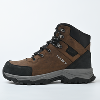 Bottes de neige imperméables pour hommes, chaussures de randonnée, dessus en cuir suédé, semelle en caoutchouc antidérapante, chaussures décontractées d'hiver