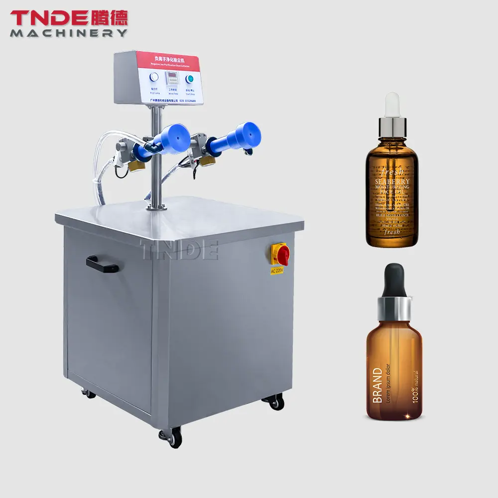 TDC-02 plastic bottle semi-automatic anion purification dust collector glass bottle dust removal machine