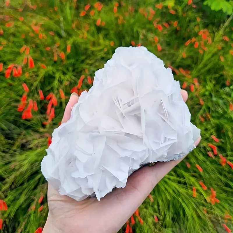 White Rose Calcite Mineral Fluorescent Specimens