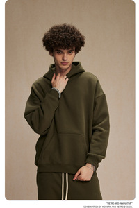 Sweat-shirts à capuche pour hommes de qualité supérieure, 100% coton, streetwear, impression en relief, sweat-shirt épais pour hommes - Product Image 5