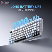 Keyboard Gaming Nirkabel OEM ONIKUMA MT501 RGB 82 Tombol Tri Mode Keyboard Ringkas Logo Kustom CE FCC RoHS