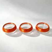 Pots cosmétiques vides Spot 50g, corps de pot transparent avec couvercle à vis électroplaqué orange, pots de rangement pour safran.