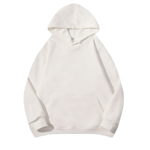 Sweat-shirts en molleton pour hommes avec logo imprimé en sérigraphie OEM, sweat-shirts unis épais en coton, pull-over unisexe, logo personnalisé - Product Image 5