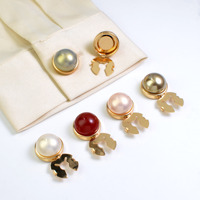 Botones Decorativos de Metal Dorado con Perlas para Ropa, Accesorios para Camisas y Puños, Venta al Por Mayor