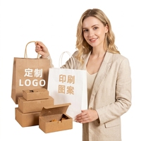 Boîtes en papier kraft brun et blanc personnalisables de 1 mm, recyclables, pliables, pour emballages alimentaires à emporter des restaurants, avec pelliculage mat quadricolore