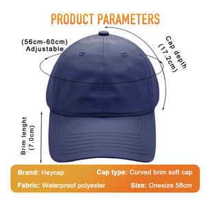 Gorras Deportivas Heycap <span class=keywords><strong>de</strong></span> Poliéster para Béisbol y Golf, <span class=keywords><strong>de</strong></span> Buena Calidad, Bordadas, Impermeables, con Visera Curva Suave, Logotipo Personalizado para Hombre - Product Image 3