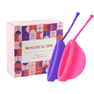 Großhandel 100% medizinische Qualität Silikon OEM Menstruation scheibe Wieder verwendbare benutzer definierte Verpackung für Frauen Zeitraum - Product Image 2