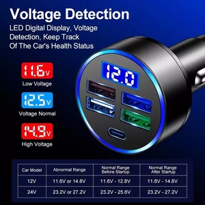 3.1A 4 <span class=keywords><strong>USB</strong></span> <span class=keywords><strong>caricabatterie</strong></span> per auto con lampada a LED ricarica rapida per <span class=keywords><strong>IPhone</strong></span> Xiaomi Sumsung Huawei PD tipo <span class=keywords><strong>C</strong></span> <span class=keywords><strong>caricabatterie</strong></span> <span class=keywords><strong>USB</strong></span> per cellulare - Product Image 2