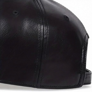 Luxury Black Leather Baseball Style Cap High Quality Adjustable Strap Fashion <b>Hat</b> <b>For</b> <b>Men</b> Women Outdoor Casual Wear - Product Image 3