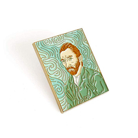 Van Gogh Portrait nuit étoilée peinture tournesols vintage métal broche broches accessoires personnalisé dur doux émail épinglette fabricant
