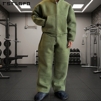 Survêtement à capuche ample et confortable pour homme, en tissu respirant et écologique, sans coutures, imprimé, épais, coupe carrée, grande taille