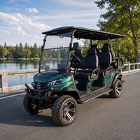 Véhicule de golf électrique noir professionnel 2, 4 ou 6 places, 48V 5KW, moteur AC, batterie au lithium