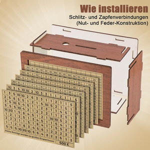 Tirelire en bois pour adultes et adolescents, coffre-fort à monnaie réutilisable, avec compteur de billets, écologique, solide, décorative, cadeau - Product Image 4