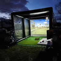 Simulateur de golf gonflable pour usage en extérieur avec écran de frappe, pratique pour le golf en intérieur et en extérieur, à vendre
