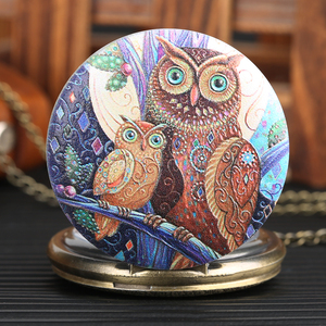 <strong>Old</strong> Style Full Hunter Steampunk Antique Necklace Watch Cartoon Animal Owl Pocket <strong>Clock</strong> With Chain - Product Image 3