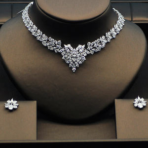 HIBRIDE Schöne Frauen Braut schmuck Set Mit Bunte Zirkon Weißgold Farbe Halskette Set Parure Bijoux Femme N-275 - Product Image 2