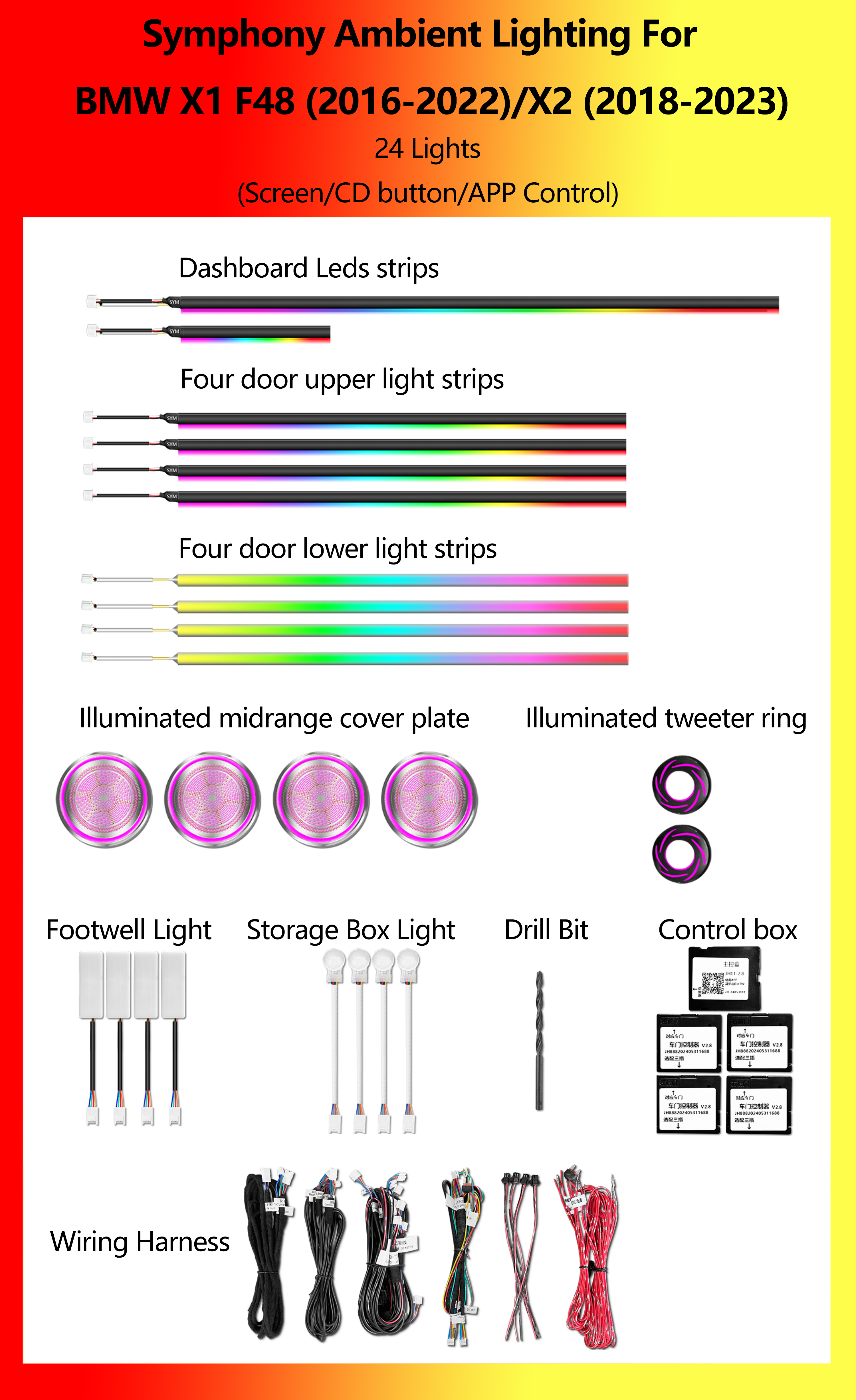BMW X1 F48/X2 Sinfonía 24 Luces