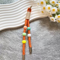 Cordón tejido DIY BOLSA DE TELÉFONO MÓVIL colgante llavero cuerda de nailon allanado cuerda nudo llavero para niña Mujer