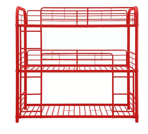 Modern Color Triple Metal <b>Frame</b> Bunk <b>Bed</b> for Bedroom School Hospital Dormitory Hotel Available Furniture Single <b>Queen</b> King <b>Sizes</b> - Product Image 5