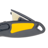 Couteau utilitaire rétractable de haute qualité en alliage de zinc, à verrouillage automatique détachable, lame trapézoïdale en acier pour usage industriel