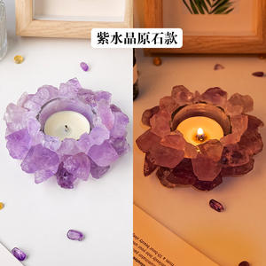 เชิงเทียนแกะสลักคริสตัลรูปทรงกลมลายสัตว์  ผสมแร่ธาตุหลากสี  สำหรับตกแต่งบ้าน  ของขวัญคริสต์มาสจากกวางตุ้ง - Product Image 3