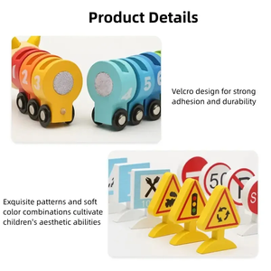 Personalizado Montessori niños madera oruga números Color cognitivo tren señal de tráfico juego bloques educativos juguetes para niños - Product Image 6