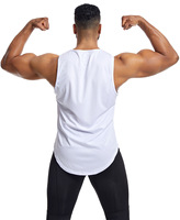 Débardeur de sport pour homme en polyester avec logo personnalisé, séchage rapide, maille respirante, léger, pour la course et le fitness